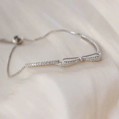 Elegant Diamond Bow Bracelet