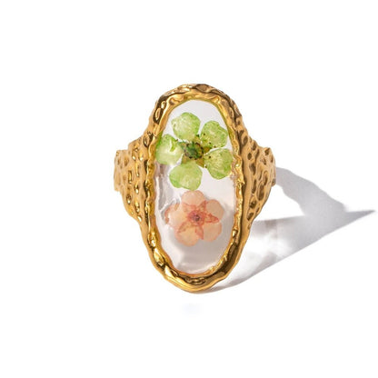 Elegant Floral Adjustable Rings