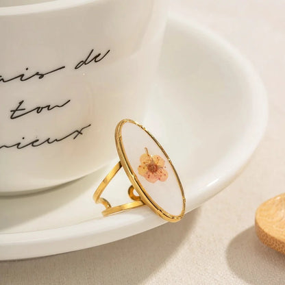 Elegant Floral Adjustable Rings