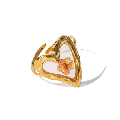 Elegant Floral Adjustable Rings