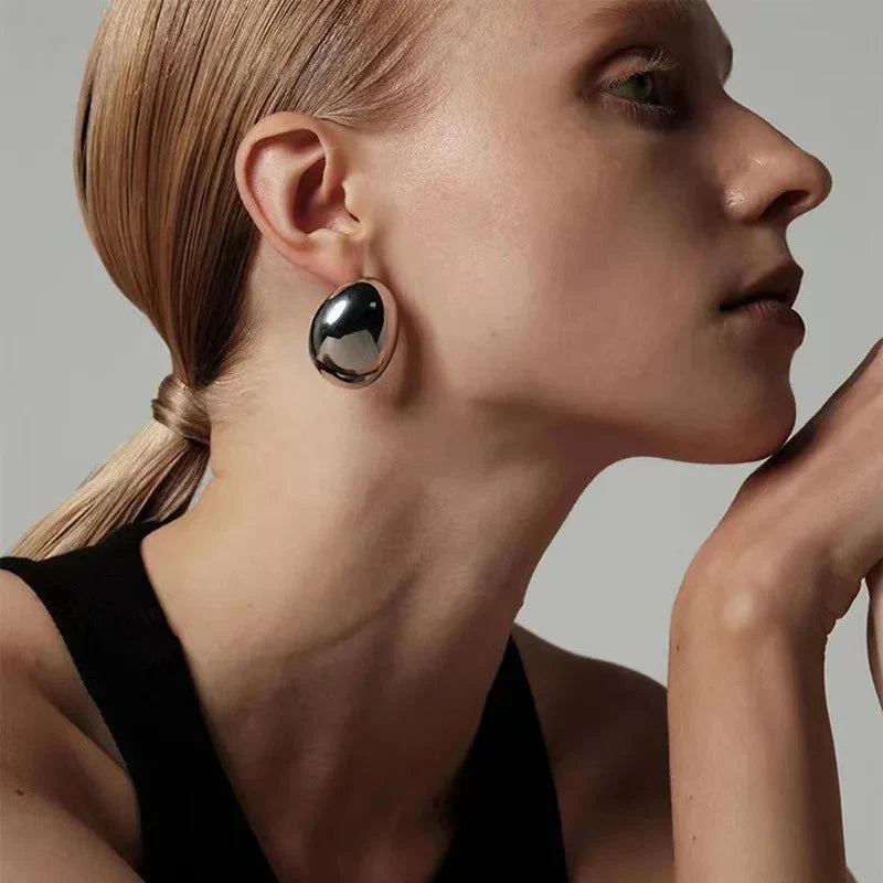 Elegant Oval Stud Earrings