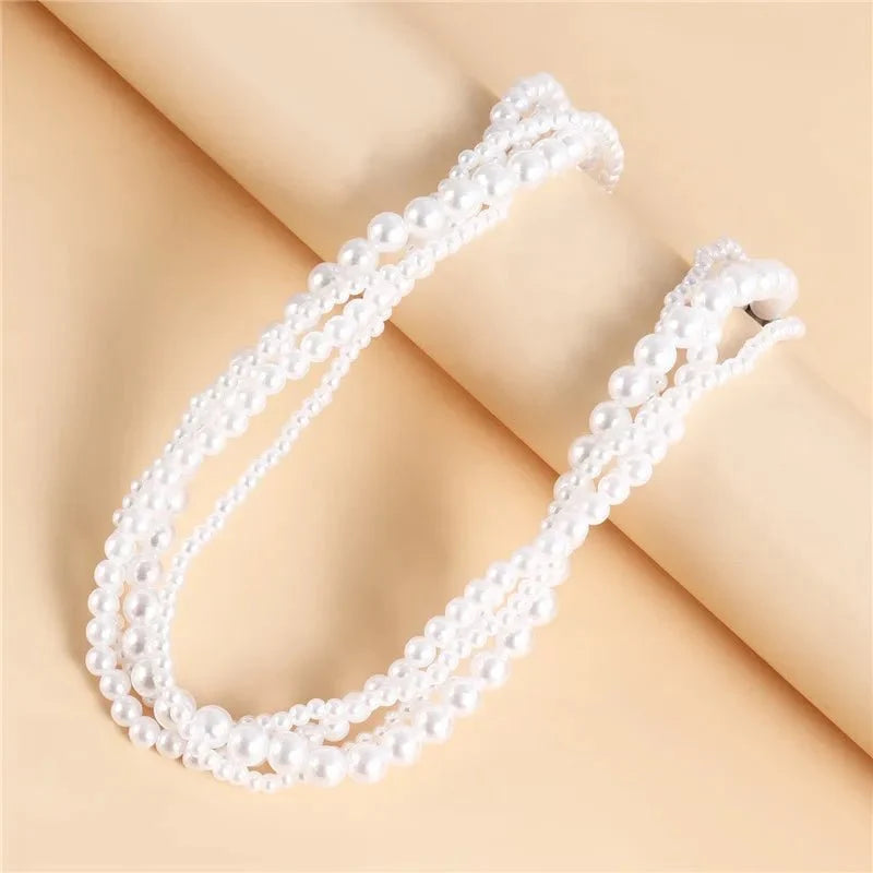 Elegant Pearl Embrace Layered Choker Necklace