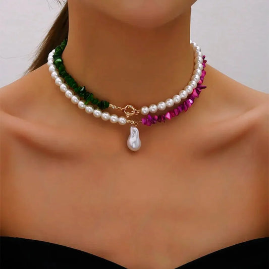 Elegant Pearl Statement Necklace Choker