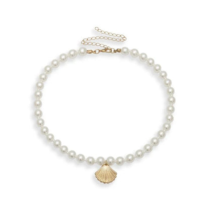 Elegant Sea Shell Pearl Necklace