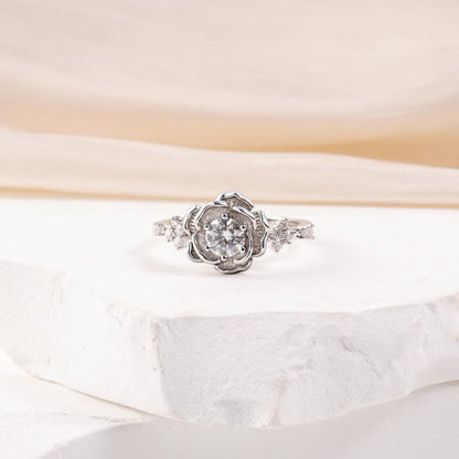 S925 Moissanite Center Set Rose Ring