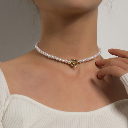 Floral Choker Flower Clasp Necklace