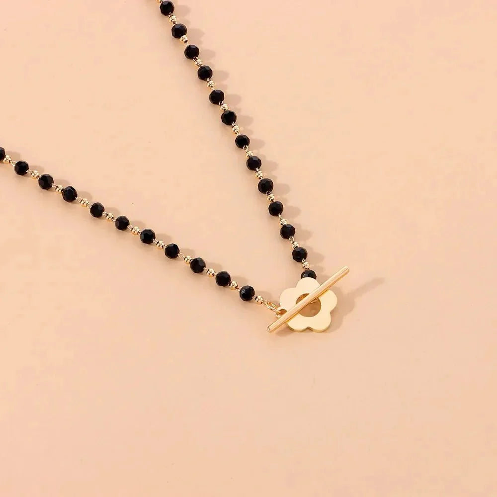 Floral Choker Flower Clasp Necklace