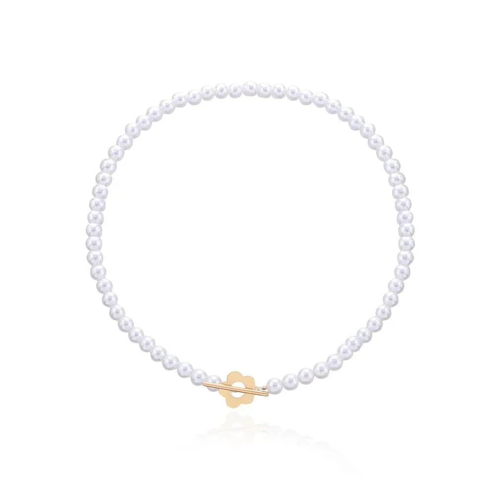 Floral Choker Flower Clasp Necklace