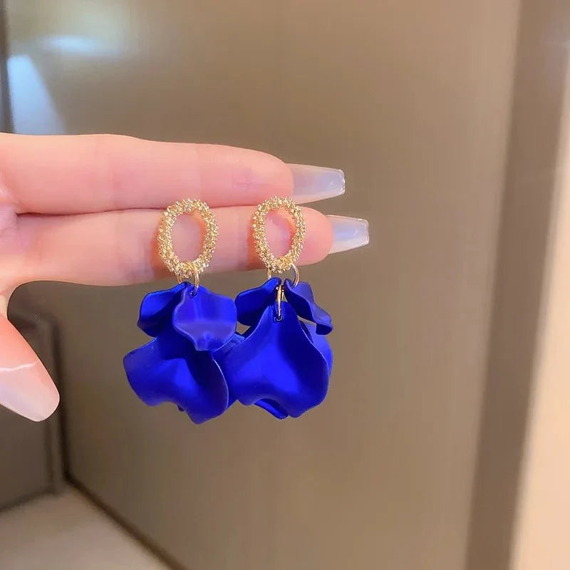 Floral Rose Petal Earrings