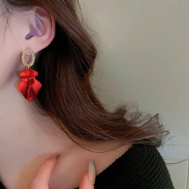 Floral Rose Petal Earrings