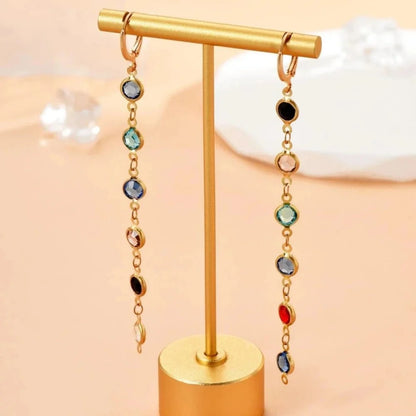Gem Drop Hoop Earrings