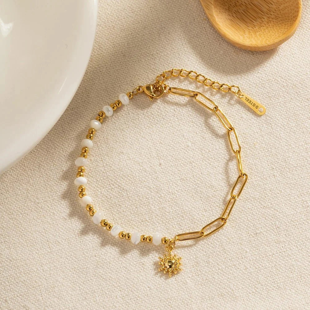 Golden Paperclip Boho Sun Bracelet