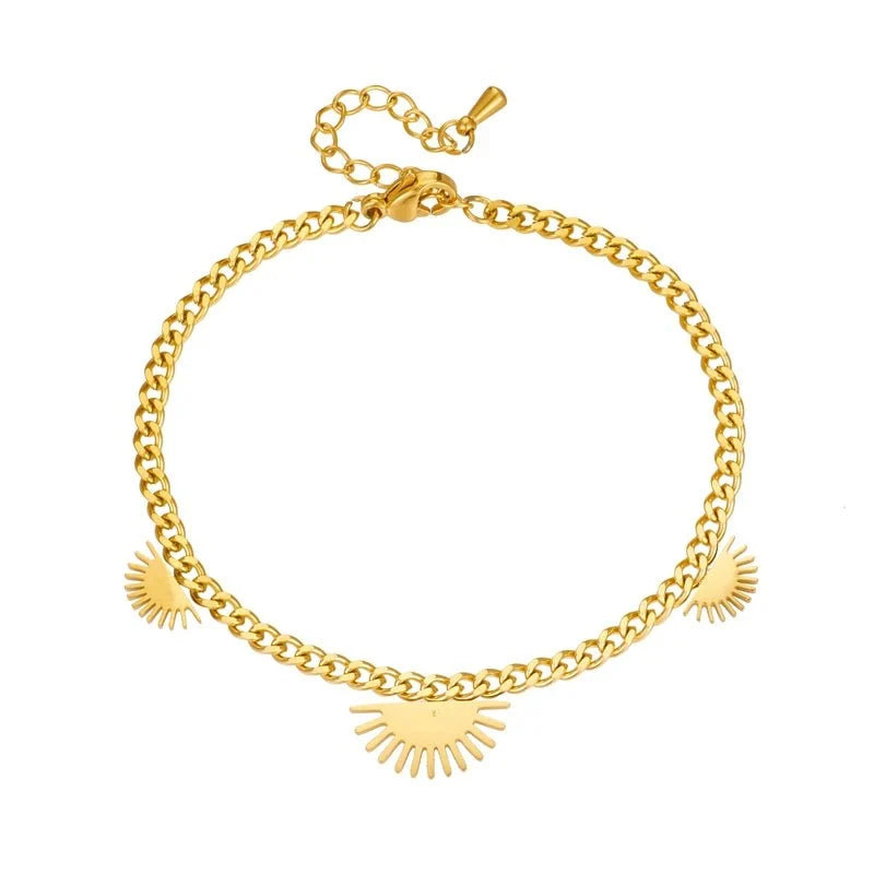 Half Sun Charm Necklace and Bracelet Set