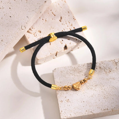 Heart Letter Initial Milan Rope Bracelet