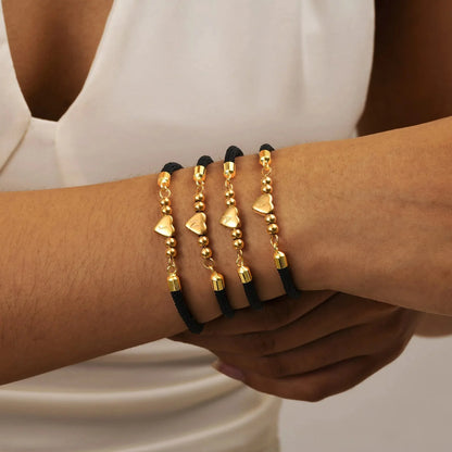 Heart Letter Initial Milan Rope Bracelet