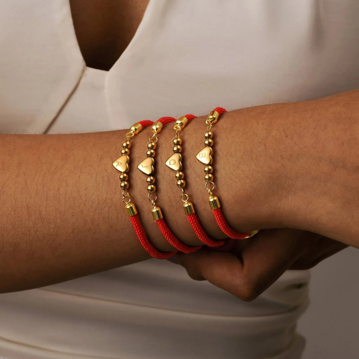 Heart Letter Initial Milan Rope Bracelet