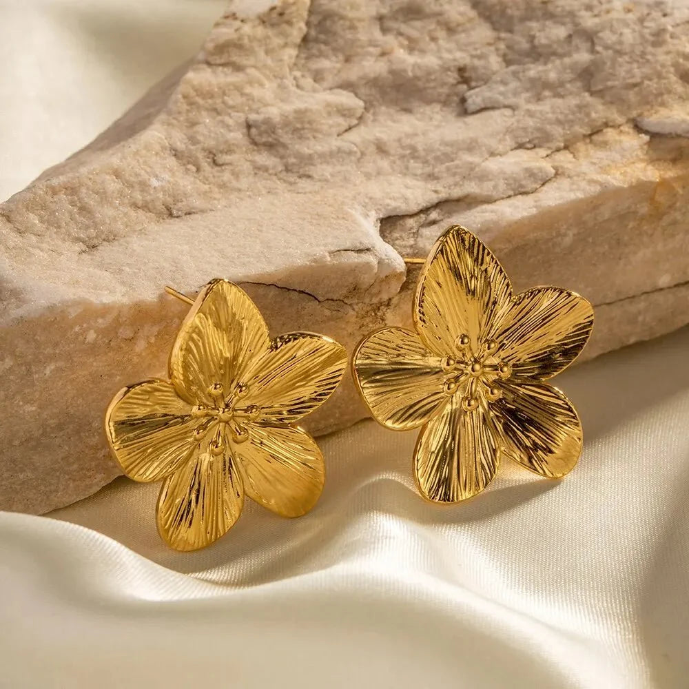 Hibiscus Floral Stud Earrings