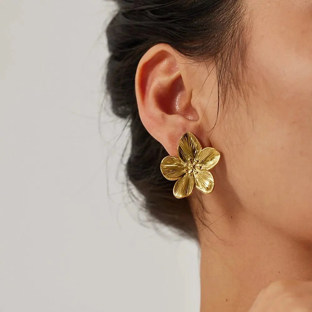 Hibiscus Floral Stud Earrings