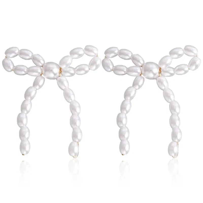 Iconic Dainty Pearl Bow Earrings