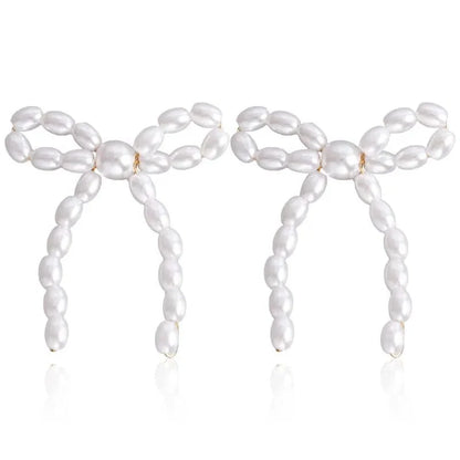 Iconic Dainty Pearl Bow Earrings