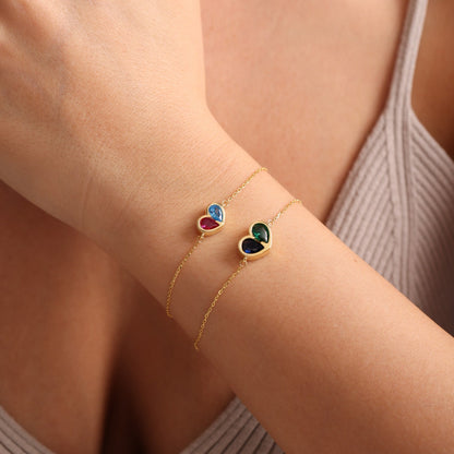 Forever Linked Birthstone Heart Necklace & Bracelet