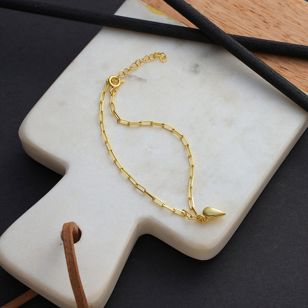 Magnetic Heart Paperclip Chain Love Bracelet Set