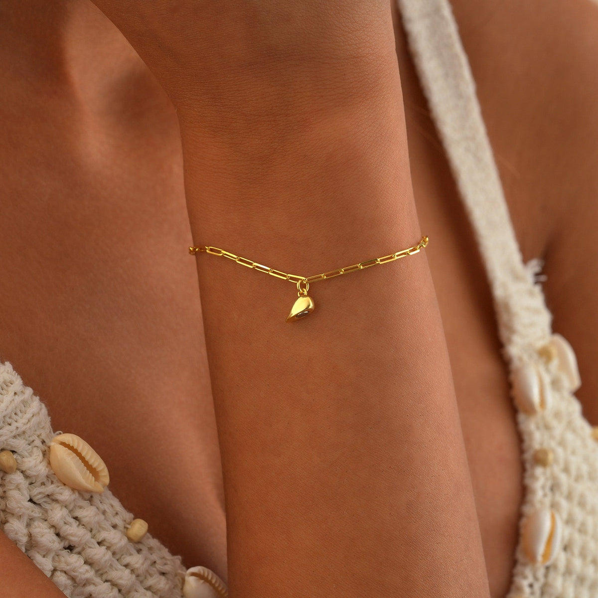Magnetic Heart Paperclip Chain Love Bracelet Set