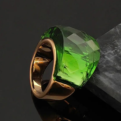 Boho Chunky Crystal Ring