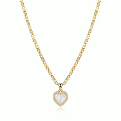 Double Sided Heart Mariner Chain Necklace