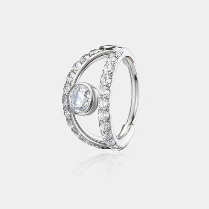 20G Double Band Pave Nose Ring