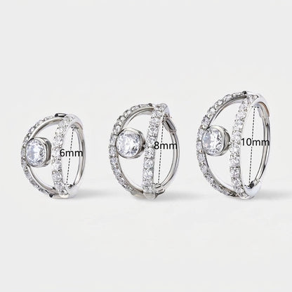 20G Double Band Pave Nose Ring