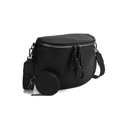 Half-Moon Cross Body Bag With Detachable Pouch