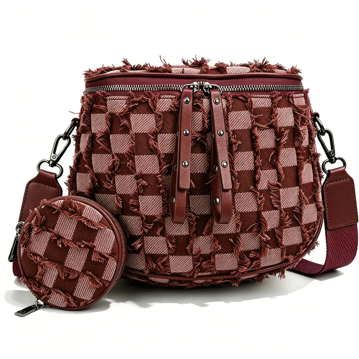 Half-Moon Cross Body Bag With Detachable Pouch