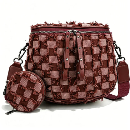 Half-Moon Cross Body Bag With Detachable Pouch