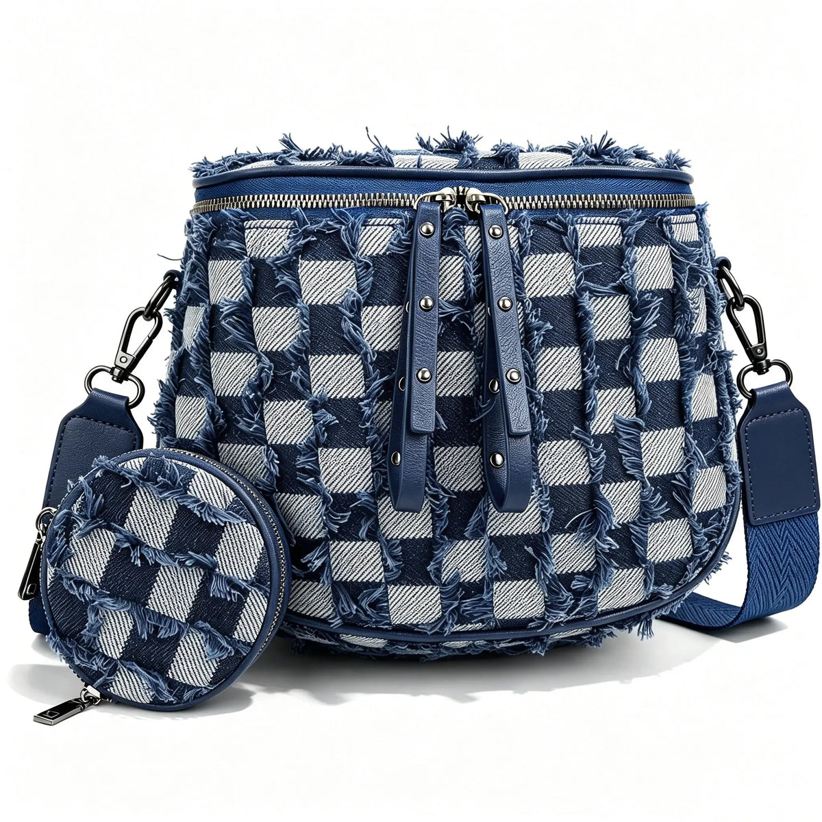 Half-Moon Cross Body Bag With Detachable Pouch