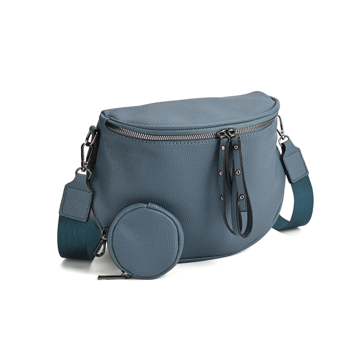 Half-Moon Cross Body Bag With Detachable Pouch