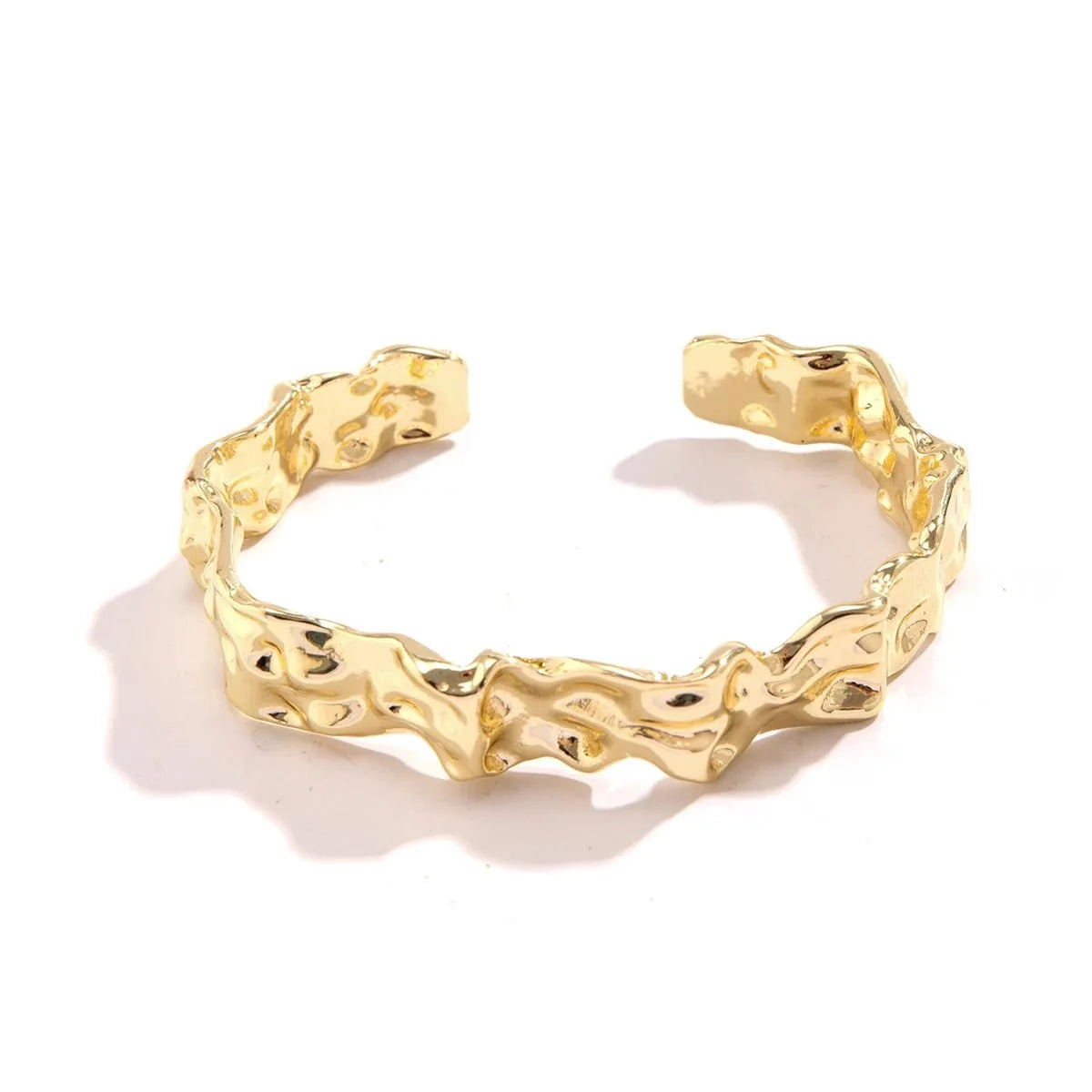 Irregular Crumbled Textured Bangle Bracelet