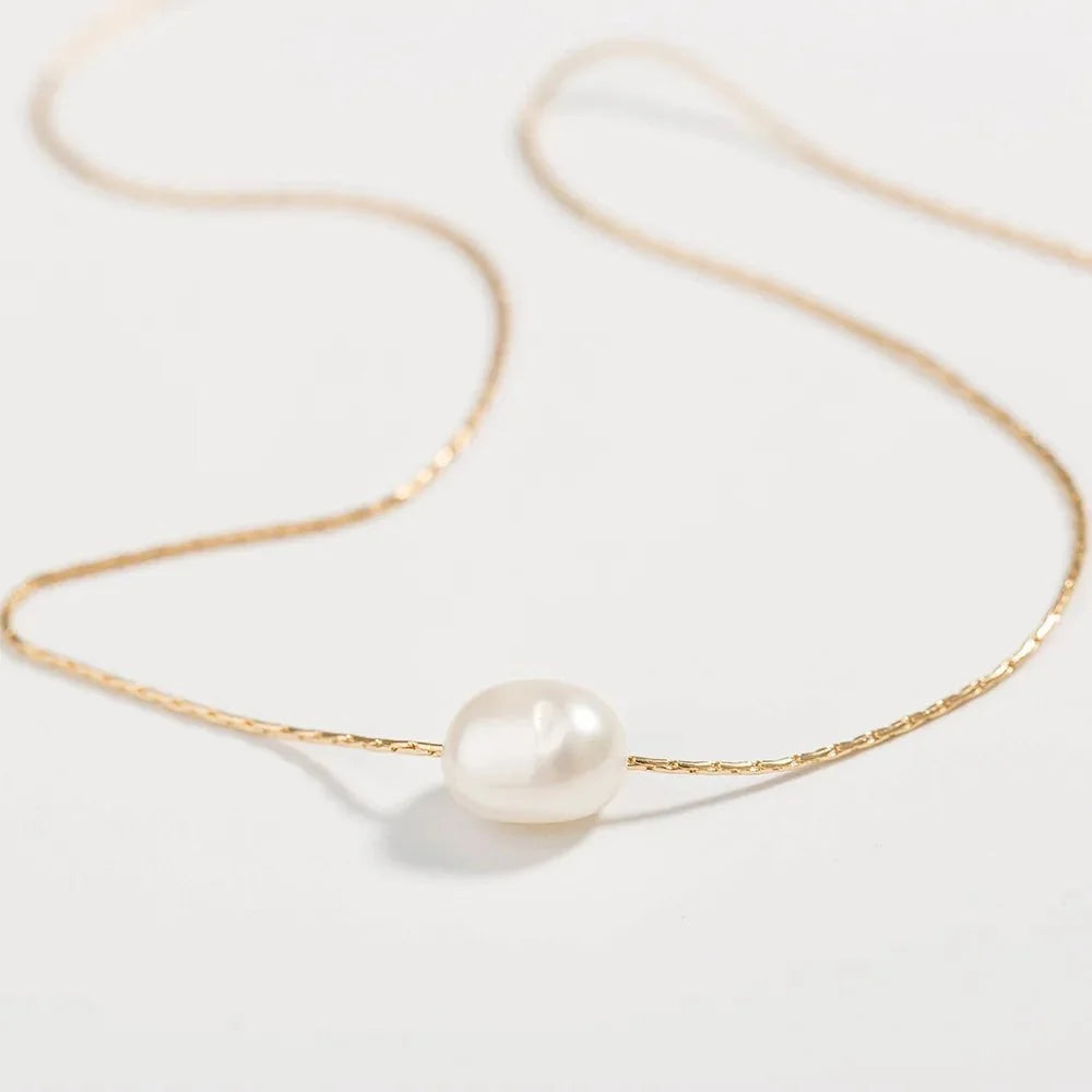 Layered Dainty Strung Pearls Necklace