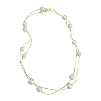 Layered Pearl Classy Choker Necklace