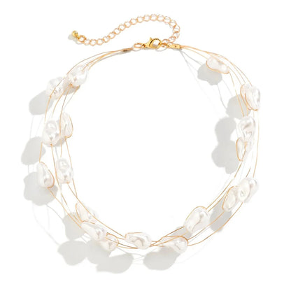 Layered Strung Pearls Bracelet and Necklace