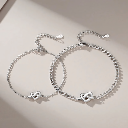S925 Dainty Heart Knot Love Bracelet