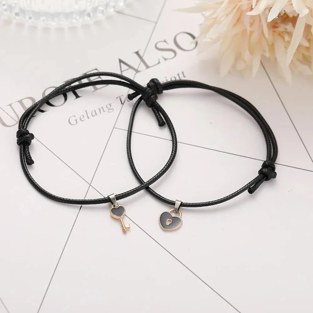 Minimal Lock & Key Couples Bracelets
