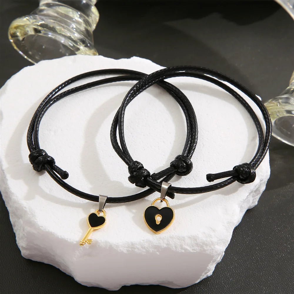 Minimal Lock & Key Couples Bracelets