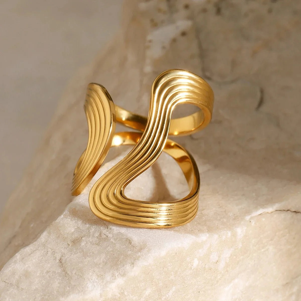 Modern Spiral Textured Ring