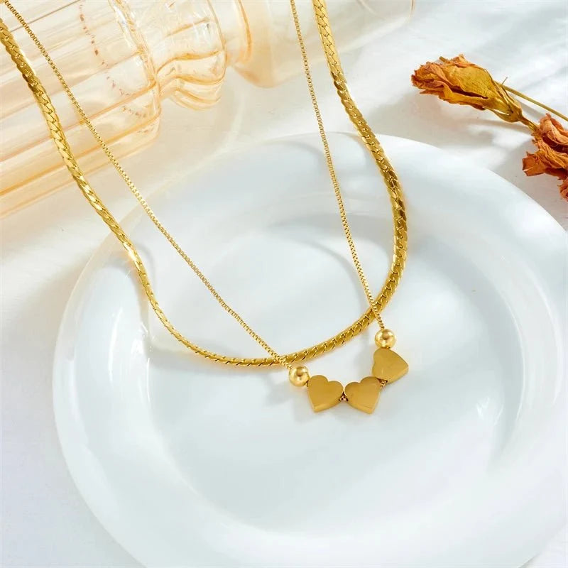 Pastel Forever Love Heart Necklace and Bracelet