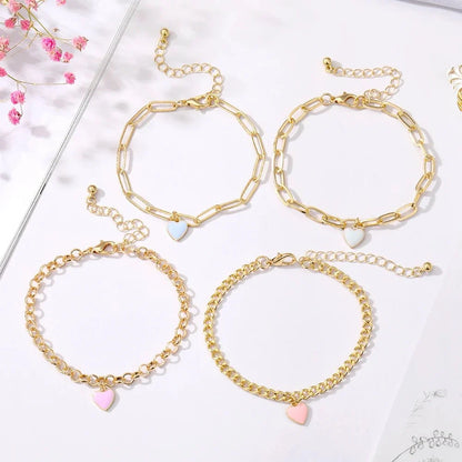 Pastel Heart Bracelet Stack