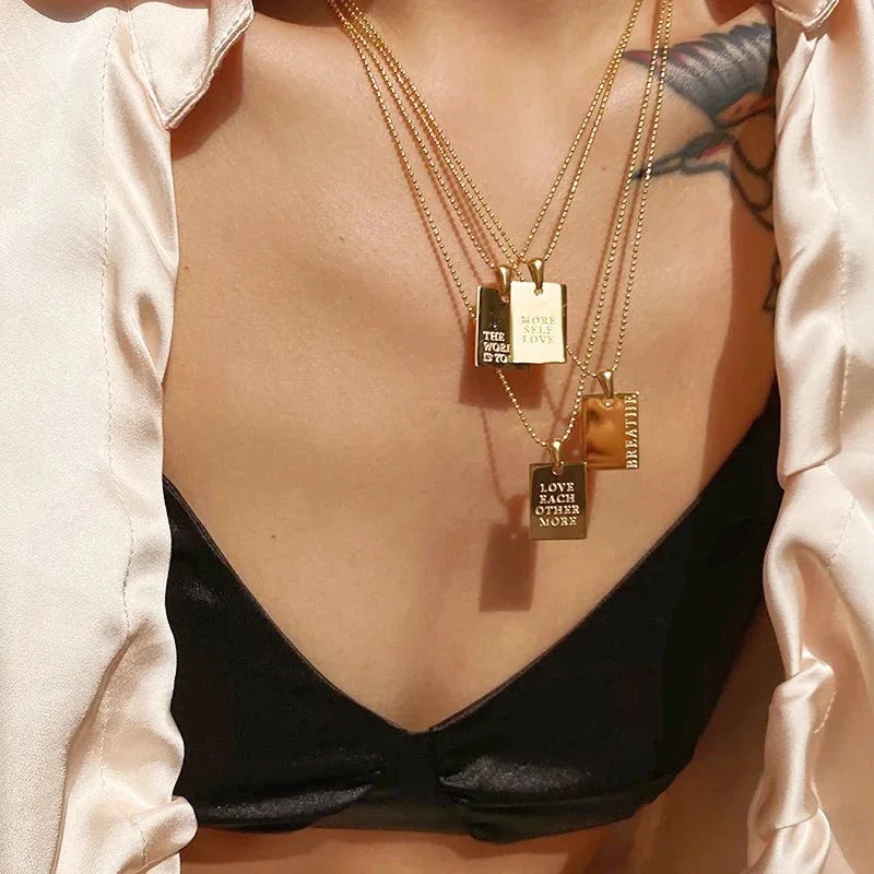 Positive Affirmation Engraved Necklaces