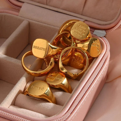 Positive Affirmation Engraved Rings