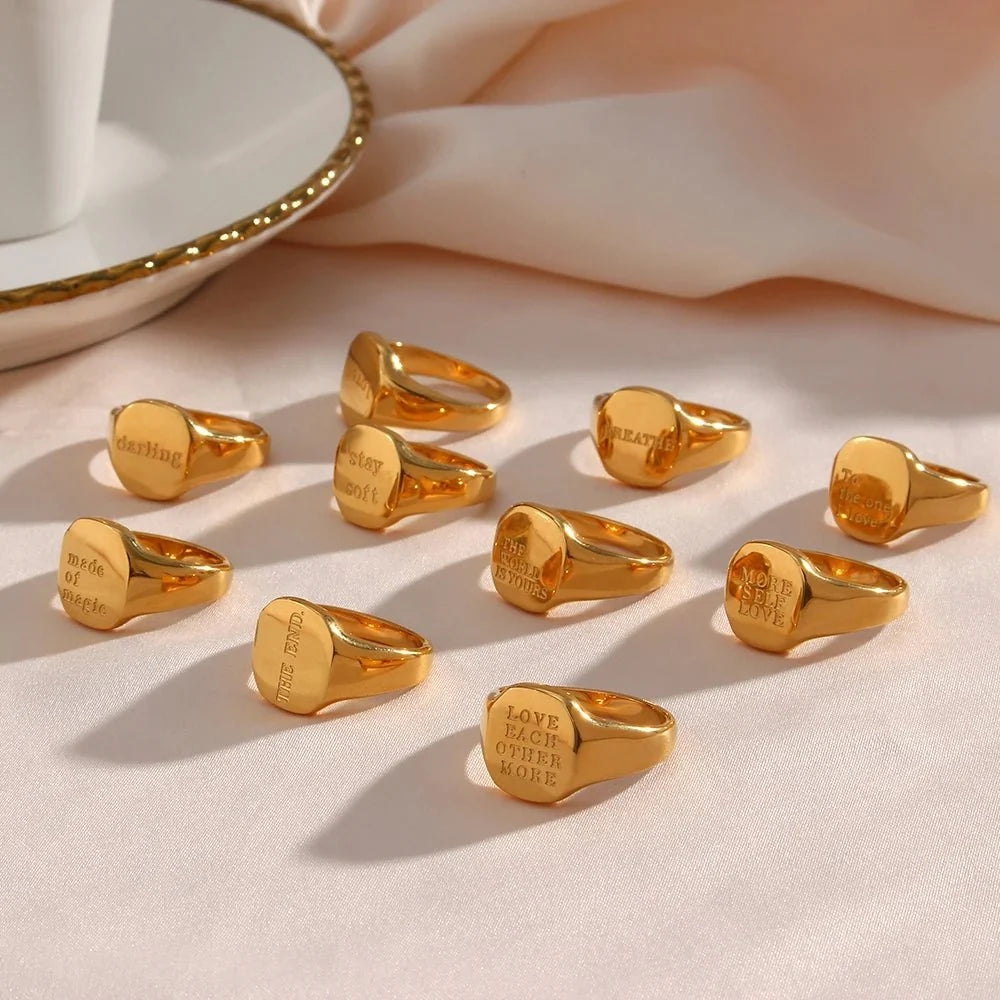 Positive Affirmation Engraved Rings