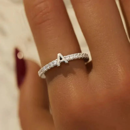 Radiant Adjustable Letter Initial Rings